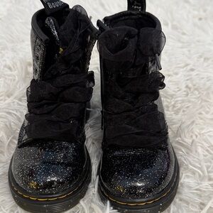 Dr. Martens Sparkly Black Lace-Up Boots